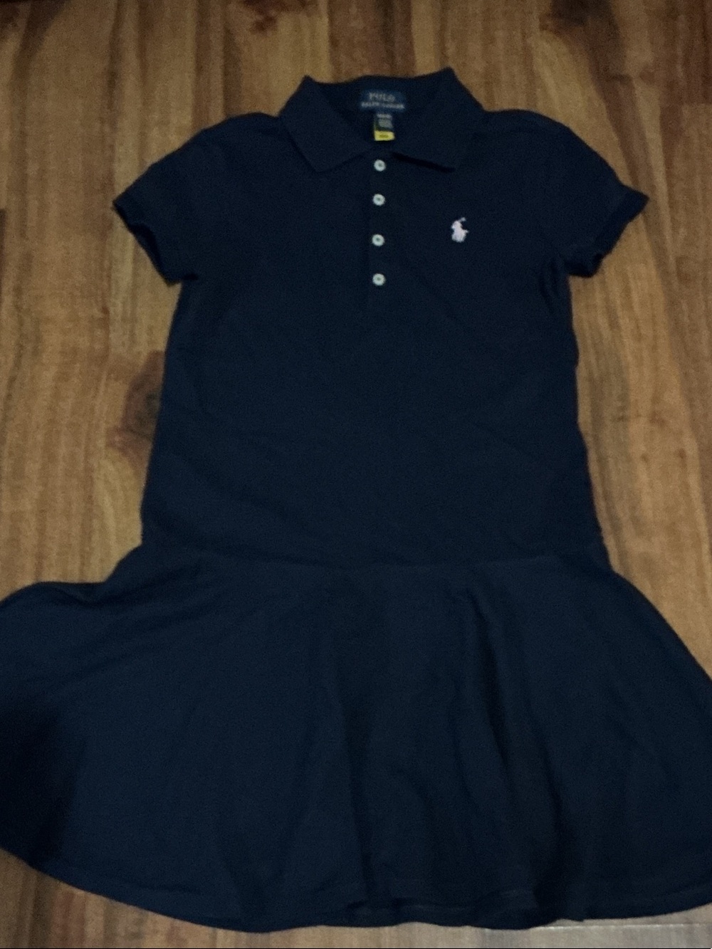 Ralph Lauren Navy Blue Polo Dress Embroidered Pony great condition sz 8 10